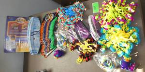 lot 255 image: GymO- Lot of approx 90 Backpack friends, trading cards, new jump ropes, bracelets, ball