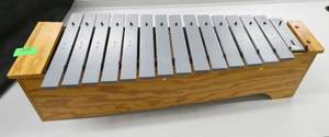 lot 328 image: Rm 114B - Metal xylophone with wood base