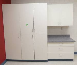 lot 359 image: Rm 111B - cabinets - coat, regular, drawers and upper