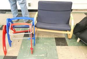 lot 405 image: Rm 103 - kids loveseat and futon and 2 other pieces