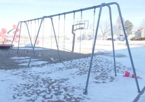 lot 114 image: Outside - Large Commercial School Playground 6-place swing set