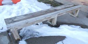 lot 117 image: Outside - 2 wooden benches 4x4 construction