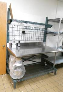 lot 86 image: K - Prep table stand 60w 30d 35 to worksurface