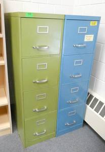 lot 419 image: Rm 17 - 2 file cabinets blue and green