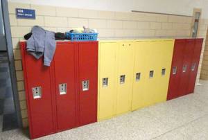 lot 434B image: by Rm 108 - 11 Red and Yellow lockers
