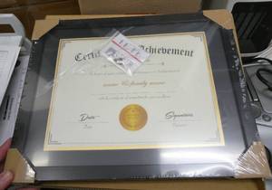 lot 513 image: Office - FIVE 8.5x11 certificate frames