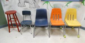 lot 533 image: Nurse - 5 chairs and a table