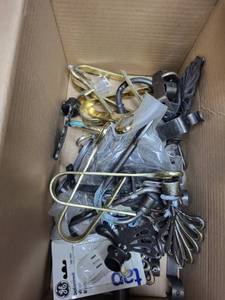 lot 206 image: Assorted Vintage Brass and Metal Hardware Lot with Decorative Pieces