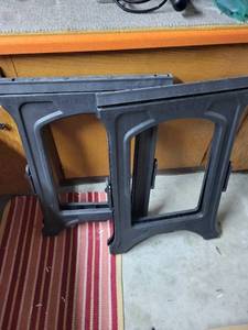 lot 216 image: Pair of Folding Plastic Sawhorses