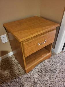 lot 238 image: Wooden Nightstand with Drawer and Open Shelf