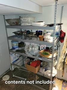 lot 269 image: Heavy Duty Metal Storage Shelving Unit 48x25x78 Inches