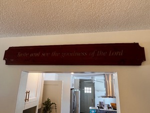 lot 44 image: Wooden Wall Plaque with Taste and See the Goodness of the Lord Inscription