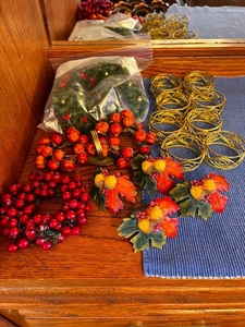 lot 49 image: Collection of Holiday and Autumn Napkin Rings and Decorative Accents