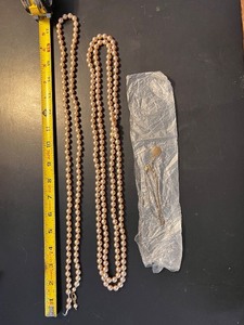 lot 91 image: Set of 2 Faux Pearl Necklaces and Gold-Tone Pendant Necklace