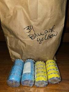 lot 6 image: Yellow & Blue ribbon, 34 rolls