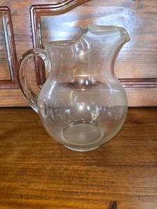 lot 25 image: Glass pitcher and candy dish