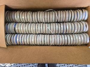 lot 44 image: 21 dozen spools of ribbon (pastel colors)