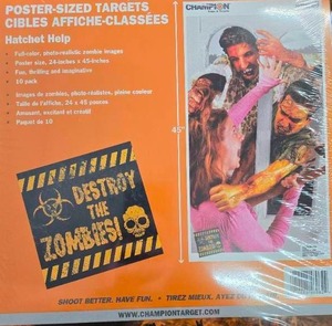 lot 75 image: Zombie poster size targets 5 packs of 10