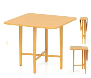 lot 39 image: Foldable Dining Table for 2-4 People with Rubber Wood Legs for Small Space-Natural