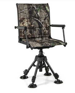 lot 43 image: Folding Swivel Patio Chair with 4 Adjustable Leg, Camouflage