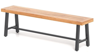 lot 64 image: Byroce 63� Acacia Wood Entryway Bench, Rustic Dining Bench