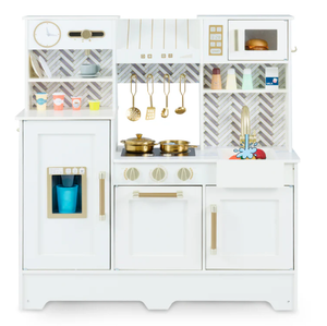 lot 89 image: Costway -Kids White Play Kitchen with Stoves