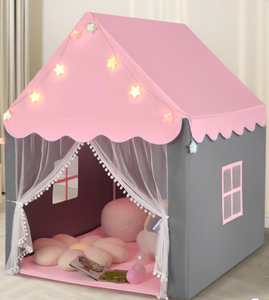 lot 159 image: Costway Kids Playhouse Tent Large Castle Fairy Tent Gift wStar Lights Mat