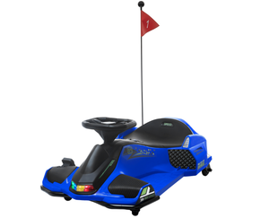 lot 172 image: Aosom 12V Electric Drifting Go Kart w Slow Start, Music, Lights, Blue