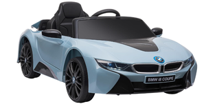 lot 175 image: Aosom Licensed BMW I8 Coupe 6V Electric Car, Kids Ride-On Car, Battery Powered Toy with Remote Control, Old blue
