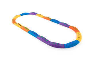 lot 356 image: Colorful Kids Wavy Balance Beam with Textured Surface and Non-slip Foot Pads, Blue & Orange