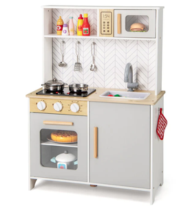 lot 358 image: HONEY JOY Kids Kitchen Playset, Pretend Play Kitchen Set with Lights & Sounds, Stove