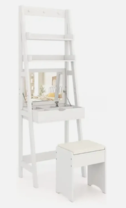 lot 376 image: Vanity Desk Set with Flip Top Mirror