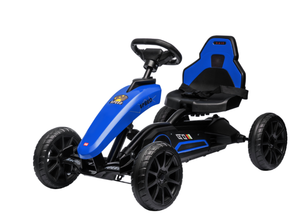 lot 393 image: Aosom Kids Pedal Go Kart w Swing Axle, Shock-Absorbing Wheels, Blue