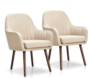 lot 11 image: Set of 2 Leisure Chairs with Rubber Wood Legs