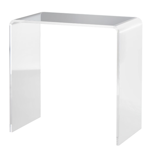 lot 16 image: HOMCOM Clear Acrylic Side Table Waterfall End Table with Rounded Edges