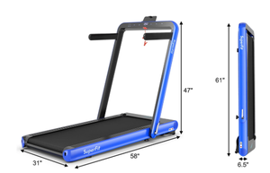 lot 38 image: Superfit 4.75HP 2 In 1 Folding Treadmill Remote APP Control