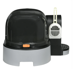 lot 104 image: PawHut Cat Litter Box Easy to Clean Open with Scoop, Gray