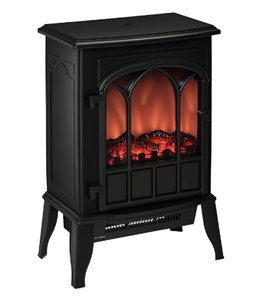 lot 105 image: HOMCOM Electric Fireplace Stove, Freestanding Fireplace Heater, 750W1500W, Black