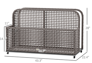 lot 111 image: Outsunny Pool Float Storage, Pool Caddy, with Wheels, 43.25 L x 22.5 W x 28 H, Light Gray