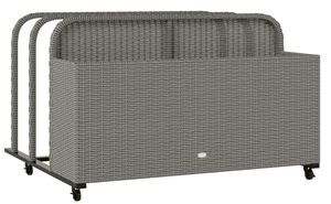 lot 112 image: Outsunny PE Rattan Pool Float Storage Organizer with Wheels, Mixed Gray