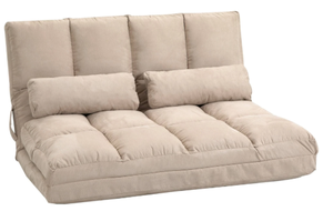 lot 127 image: HOMCOM Folding Couch Bed Convertible Floor Sofa Chair with Pillows Adjustable