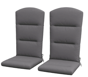 lot 211 image: Outsunny Outdoor Chair Cushions for Adirondack Chair, Replacement Cushions with Ties, Seat & Back Cushion, Gray
