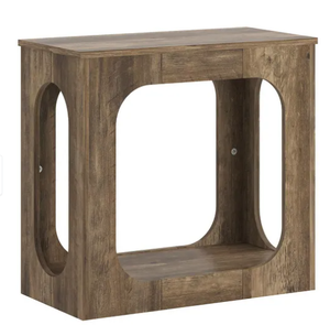 lot 225 image: GALANO Doyle 23.4 in. W Knotty Oak 22.0 in. H Rectangular Wood End Table with Shelves