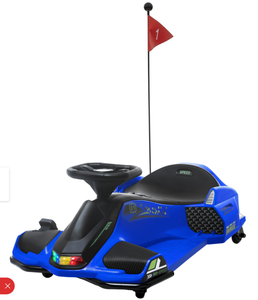 lot 235 image: Aosom 12V Electric Drifting Go Kart w Slow Start, Music, Lights, Blue