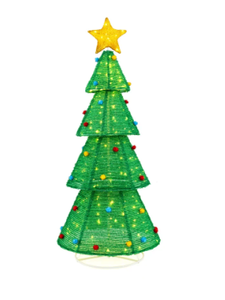lot 245 image: 6.2 Feet Collapsible Christmas Tree with 200 Built-in LED Lights and Top Star