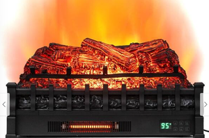 lot 253 image: Costway 26� WiFi Infrared Quartz Electric Fireplace Insert Logs Heater