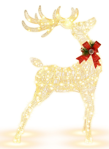 lot 254 image: Lighted Standing Reindeer with Stakes for Christmas Decoration