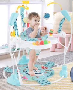 lot 259 image: Costway BC10198NY Baby Activity Center Height Adjustable Bouncing Saucer with Interactive Toys - Light Blue