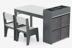 lot 267 image: Kids Art Table and Chairs Set with 2 Chairs and Paper Roll