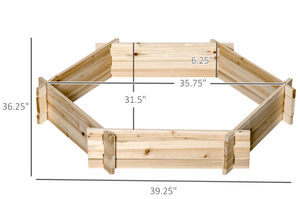 lot 273 image: Outsunny 39 x 36 Screwless Raised Garden Bed, Hexagon Planter Box DIY Herb Garden